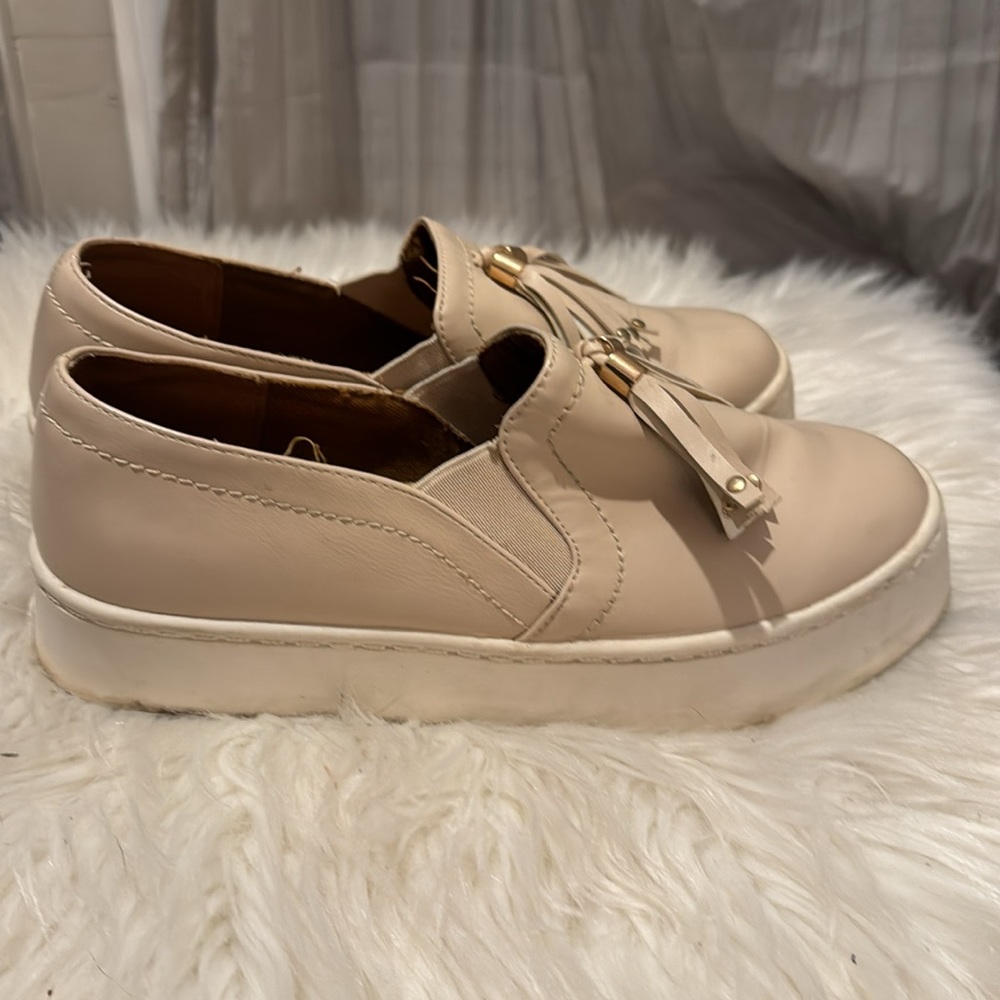 Tassel Detail Tan Vegan Leather with Platform Sneakers - Picture 7 of 7